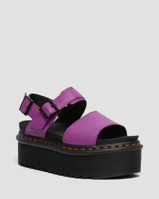 Sandalias Ligeras Dr. Martens Voss Quad Strap Mujer Morados MX-59430